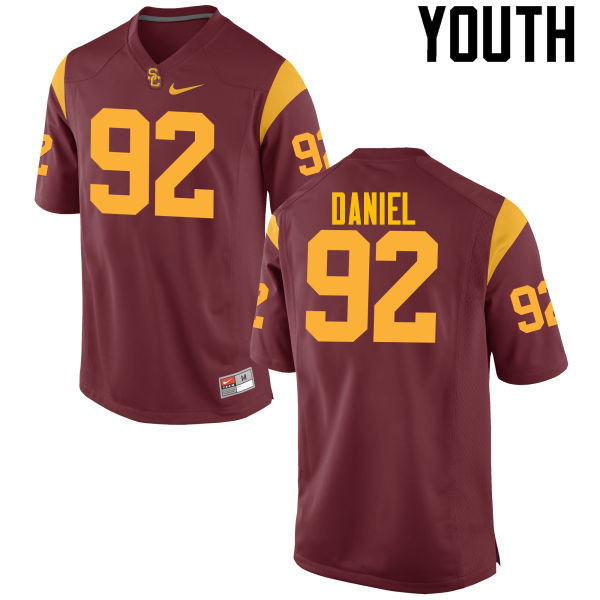 Youth #92 Jacob Daniel USC Trojans College Football Jerseys-Cardinal